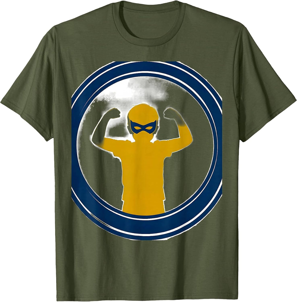 Down Syndrome Awareness Superhero Child Design T-Shirt - Olive Green