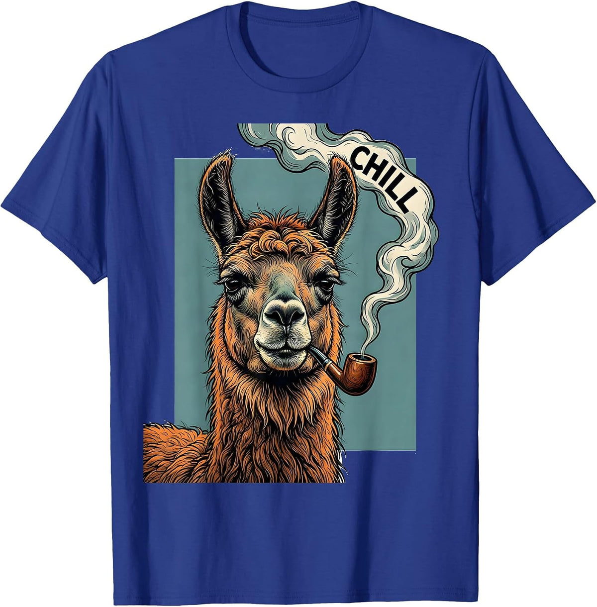Chill Funny Llama Stoner Cannabis Humor Novelty T-Shirt - Royal Blue