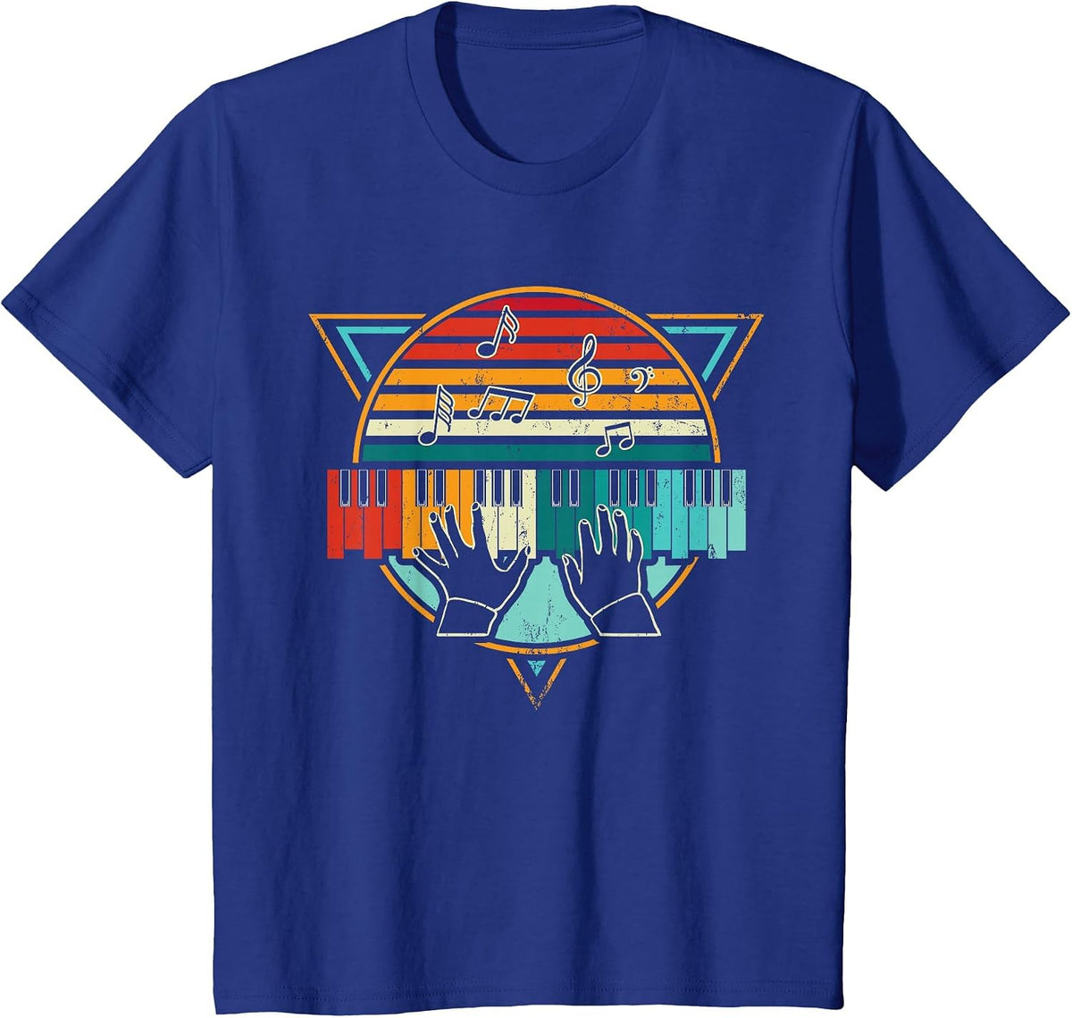 Retro Piano Keyboard T-Shirt - Royal Blue