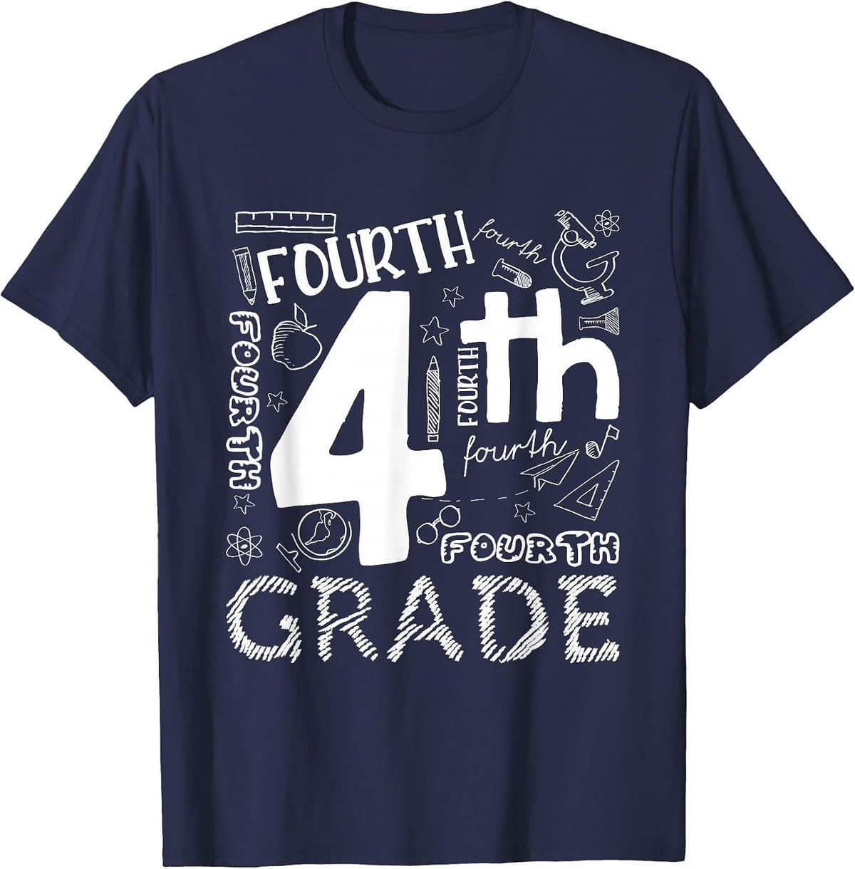 Hello 4th Grade Teacher Boys and Team Fourth Grade Girls T-Shirt - Navy Blue