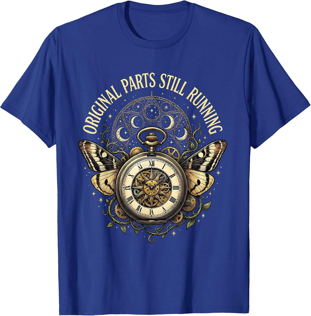 Men's Original Parts Still Running Vintage Mechanic Design T-Shirt - Royal Blue