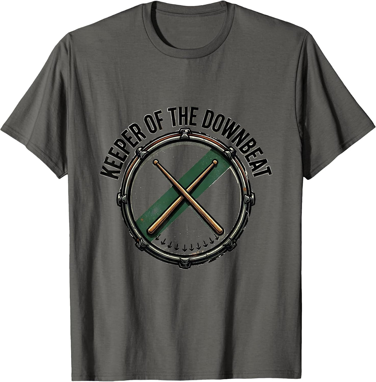 Men's Keeper Of The Downbeat Vintage Drummer Drumline T-Shirt - Asphalt Grey