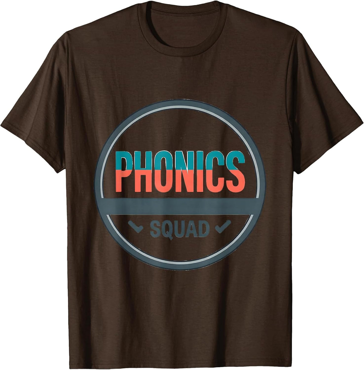 Men's Phonics Squad Structured Literacy Reading Teacher Team Pride T-Shirt - Brown