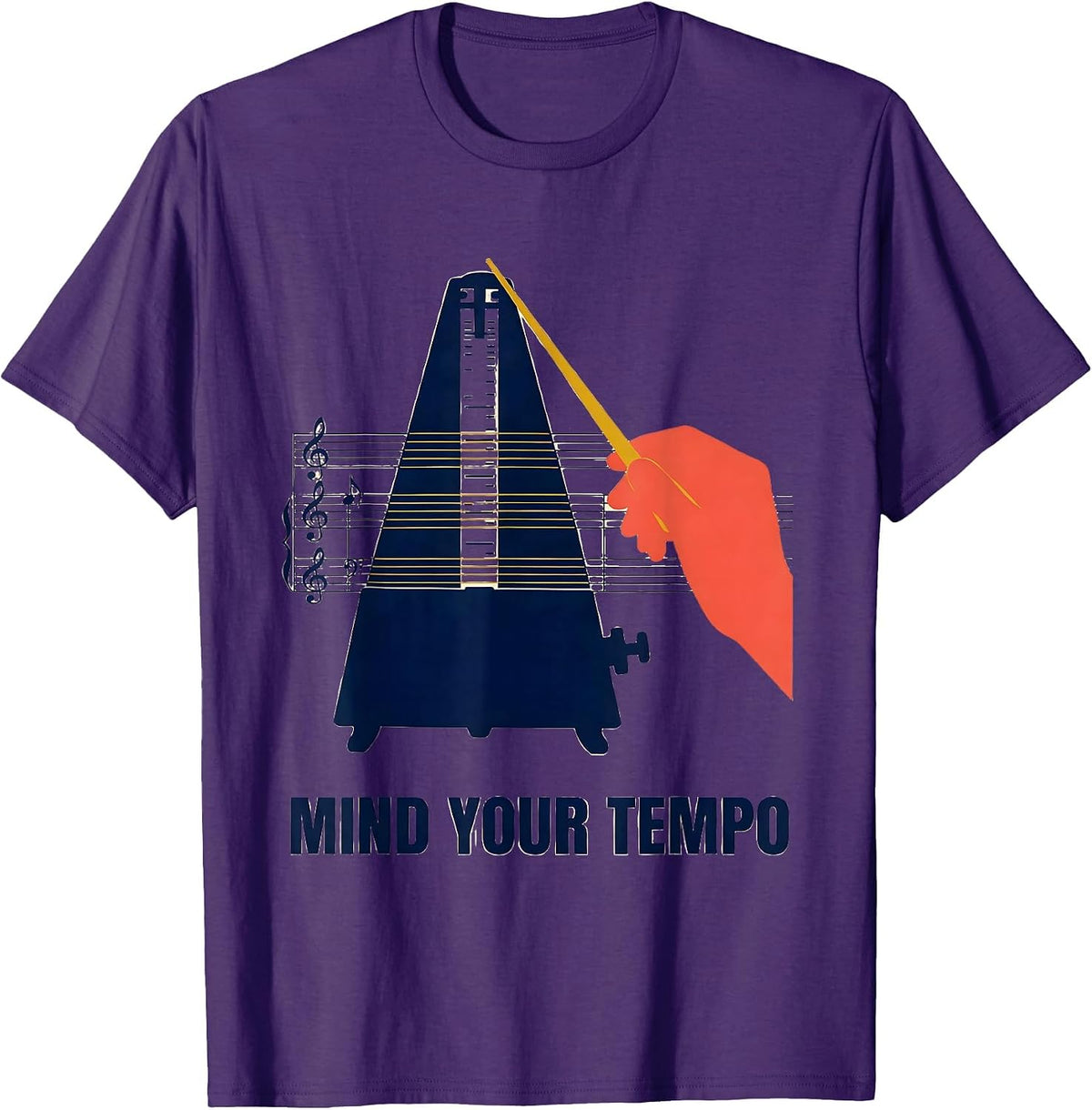 Mind Your Tempo Funny Music Teacher Gift Humor T-Shirt - Purple