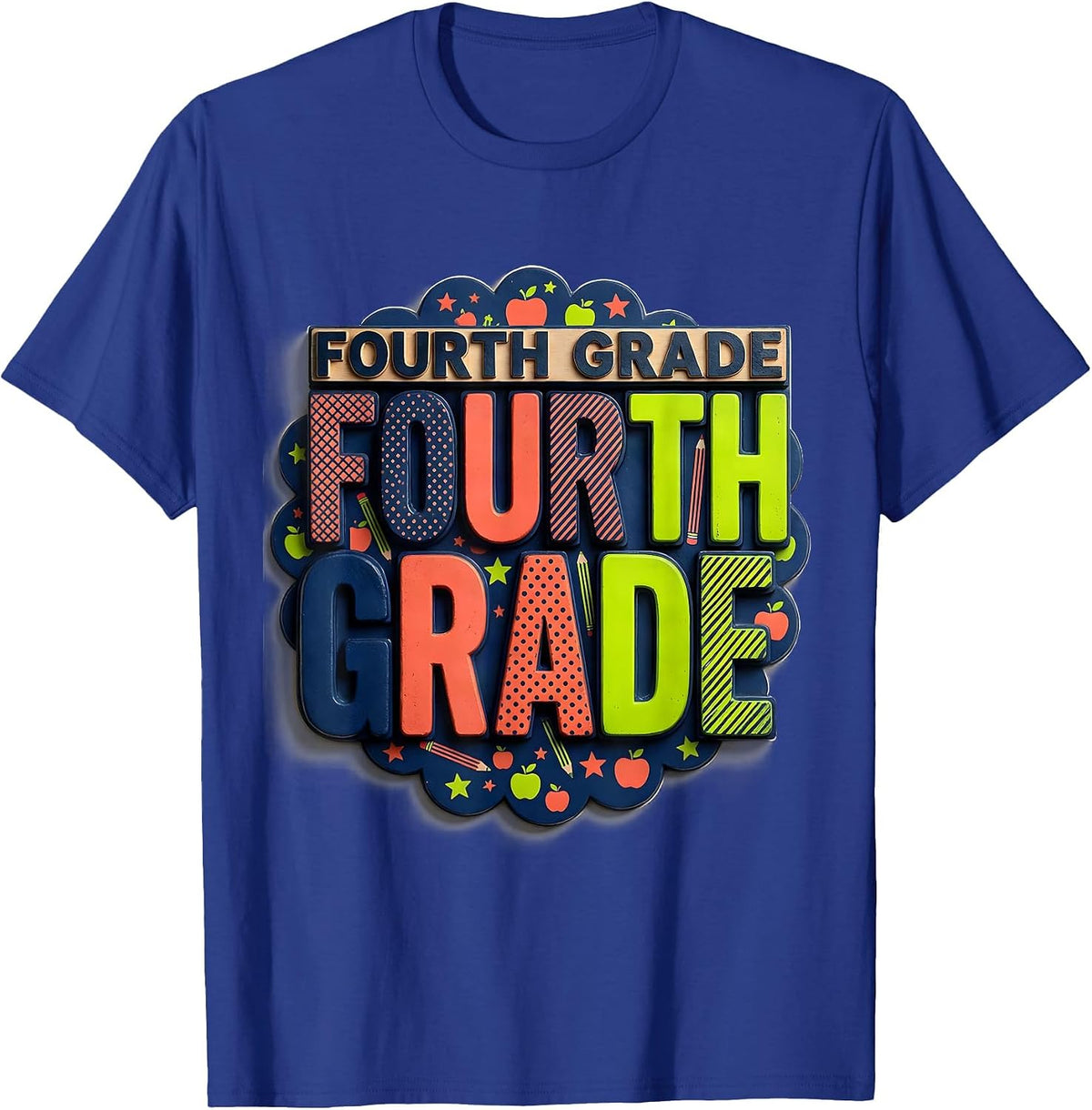 FOURTH GRADE For Boys Girls Back To School First Day Fourth T-Shirt - Royal Blue
