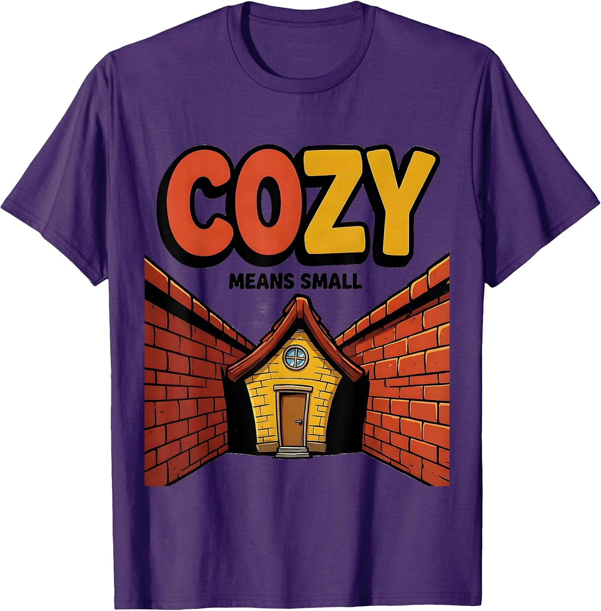Men's Cozy Means Small Cartoon Funny Realtor Real Estate Agent T-Shirt - Purple