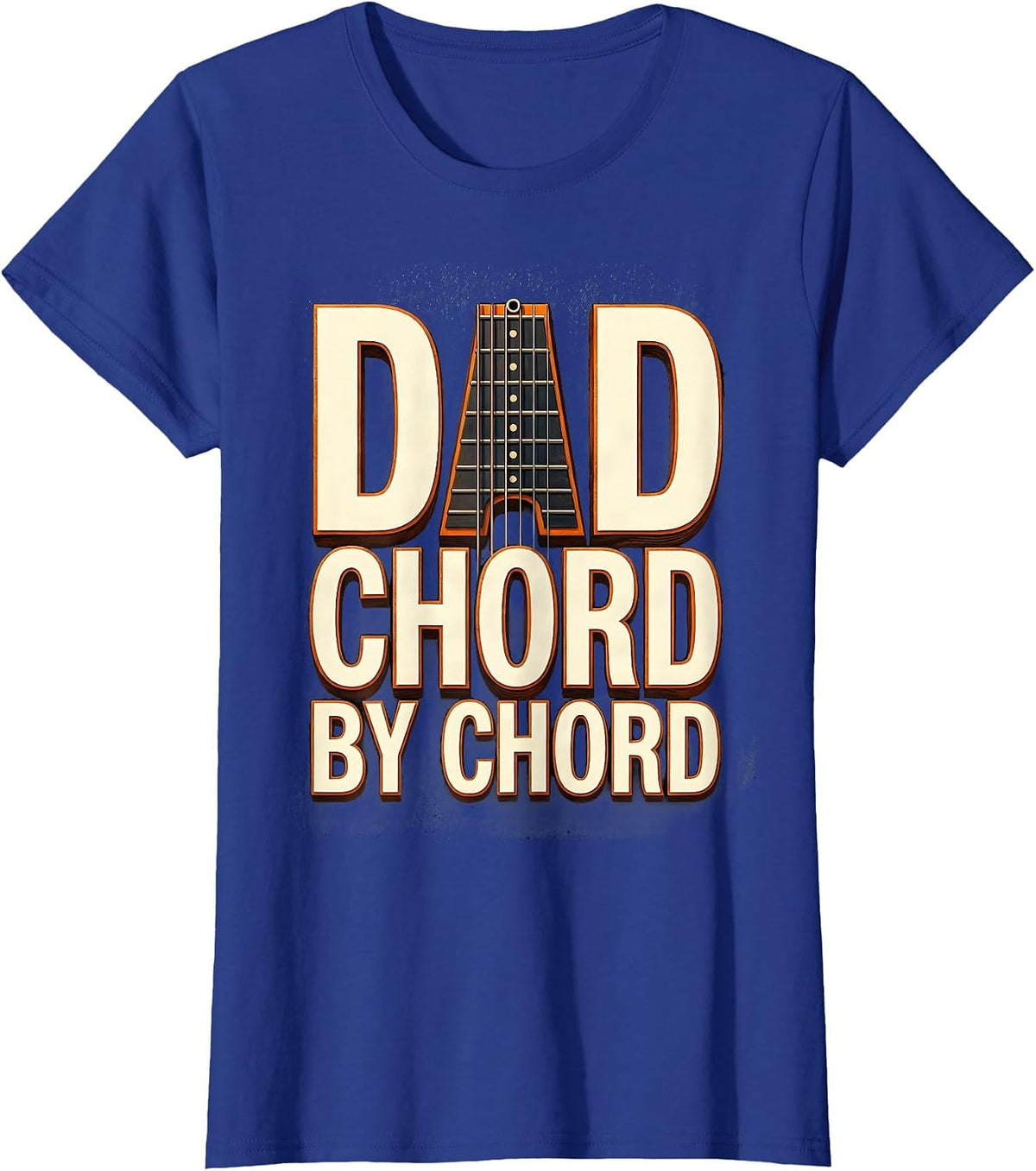 Women's Dad Chord By Chord Funny Guitar Player Dad Gift Humor T-Shirt - Royal Blue
