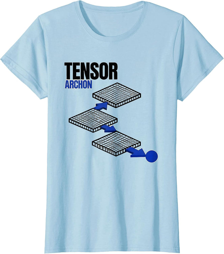 Women's Tensor Archon Funny Tech Worker Nerd Humor T-Shirt - Baby Blue