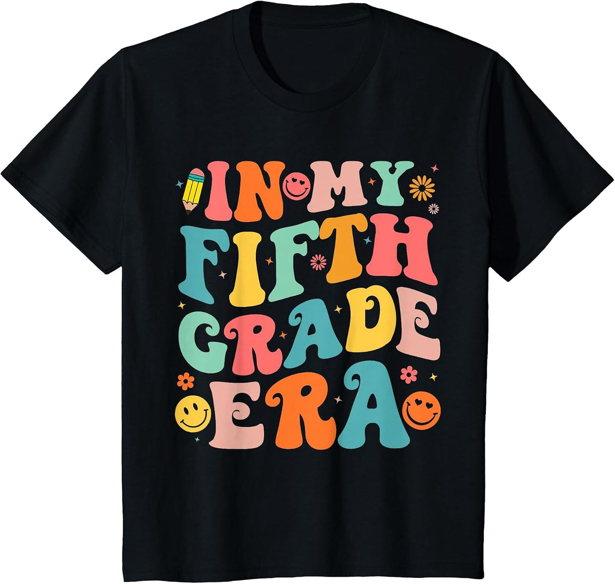 in My Fifth Grade Era 5th Grade Teacher Back to School T-Shirt - Black