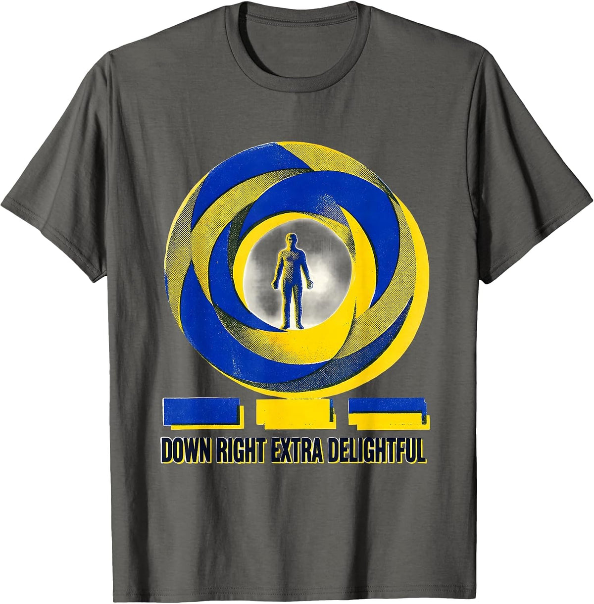 Men's Down Right Extra Delightful Risograph Down Syndrome T-Shirt - Asphalt Grey