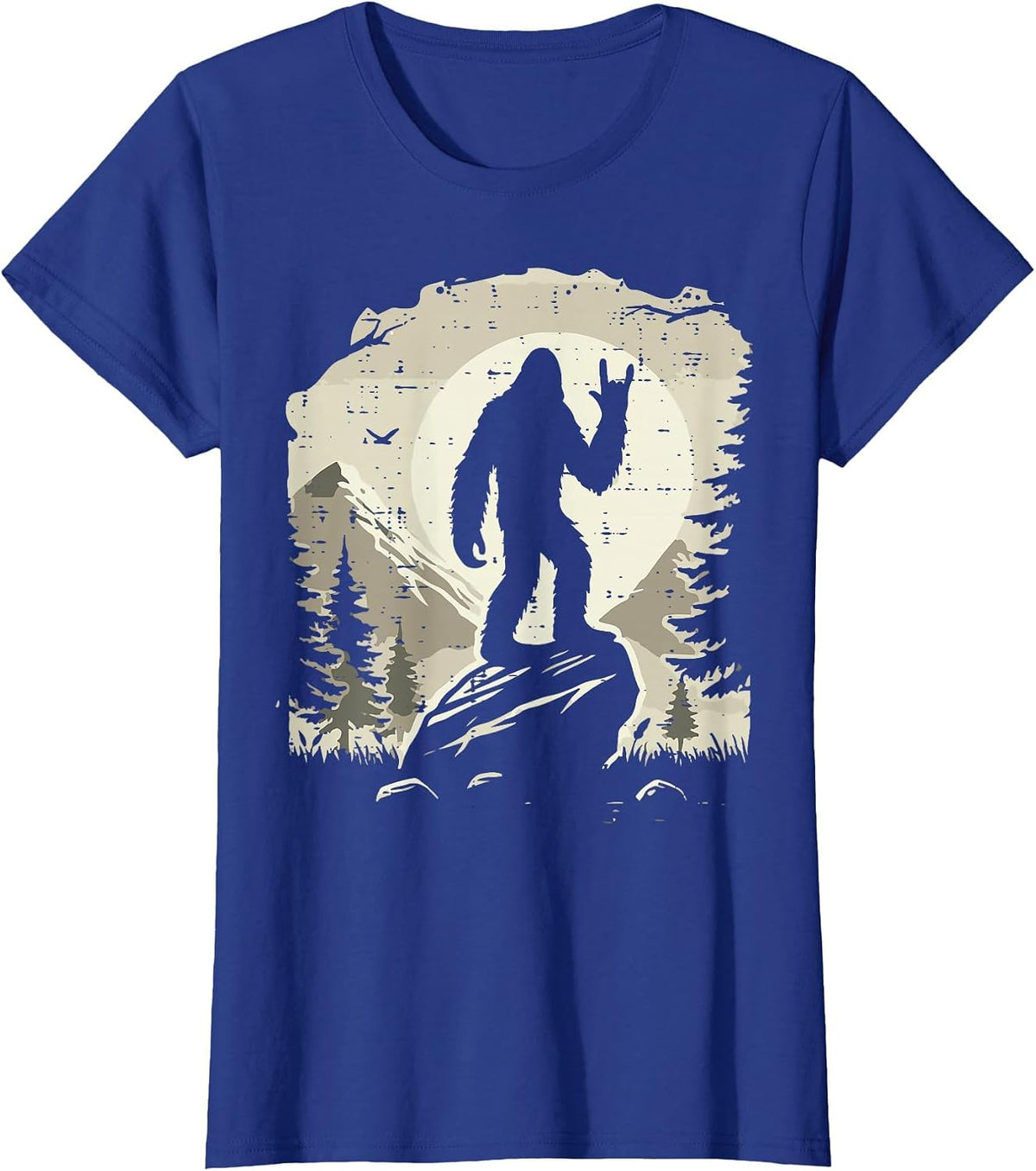 Sasquatch Rock Hand Moon Bigfoot Rocker Punk Men Boys Kids T-Shirt - Royal Blue