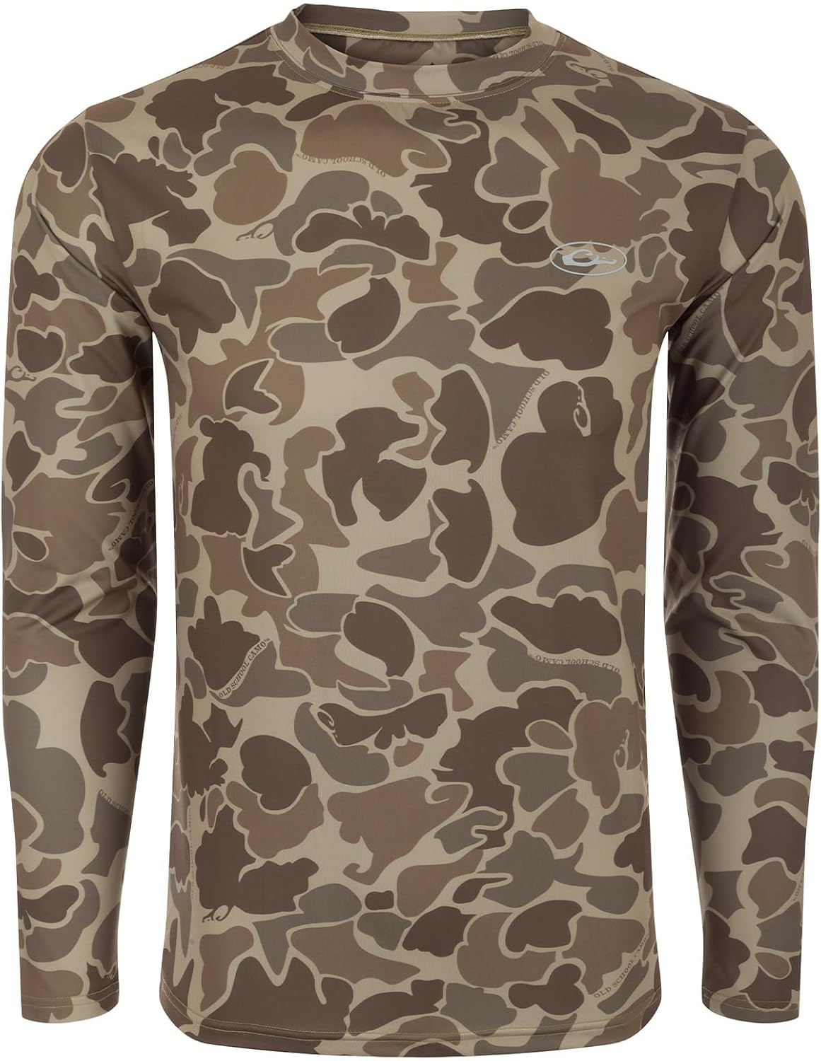Drake Waterfowl Men's EST Camo Crew Neck Long Sleeve Shirt - Old School Timber