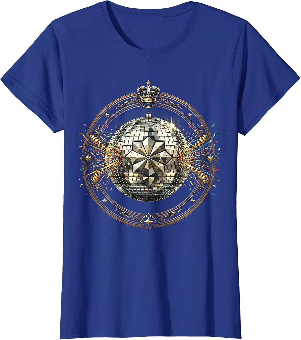 Women's 21st Birthday Disco Ball Midnight Countdown T-Shirt - Royal Blue