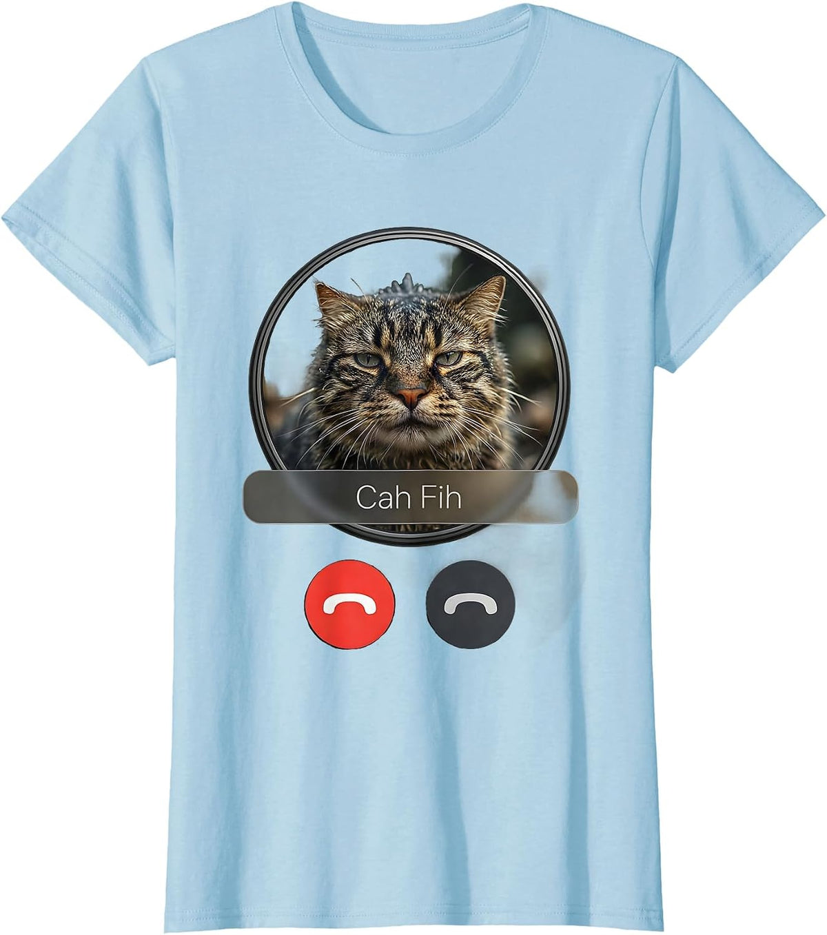 Cah Fih Funny Misspelled Fish Meme Fih Calling Humor T-Shirt - Baby Blue