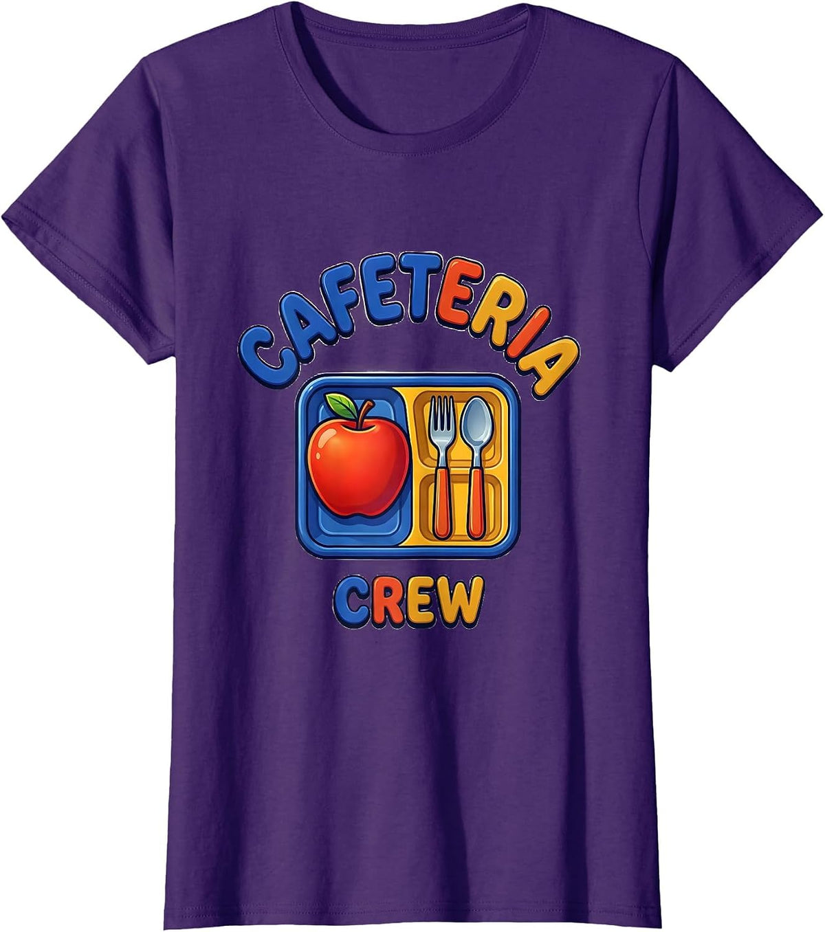 Cafeteria Crew Colorful Teacher Crew Back To School First T-Shirt - Purple