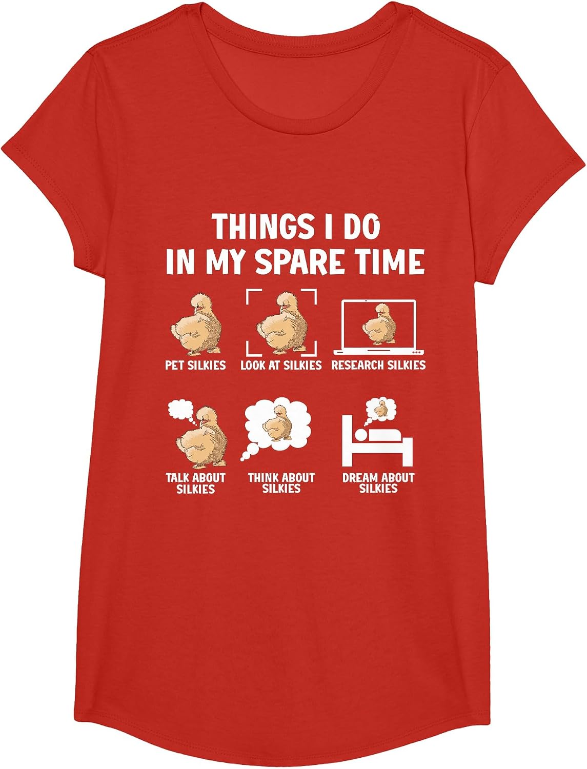 Silkie Chicken Owner Things I do in My Spare Time Mom T-Shirt - Girls Red