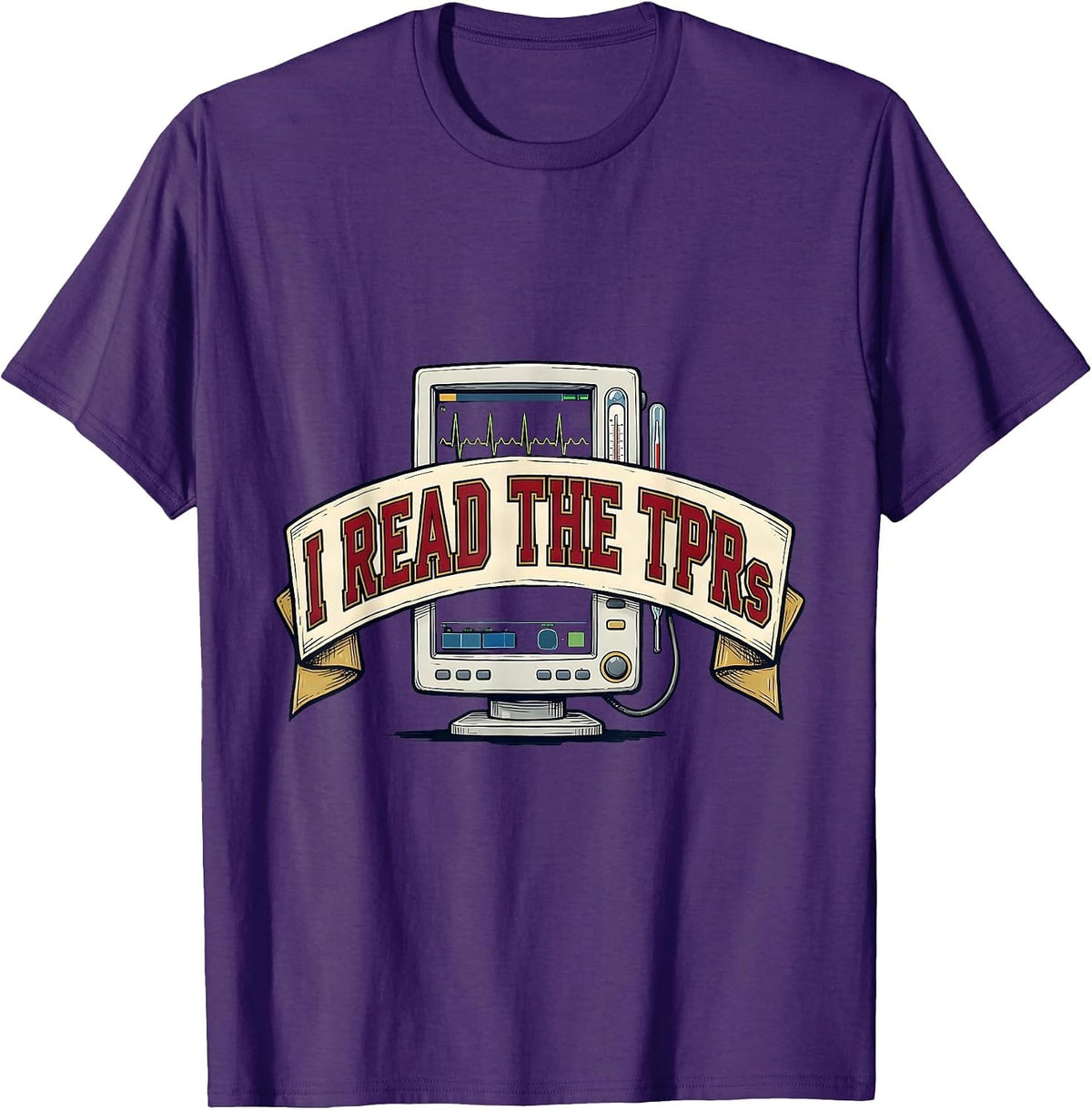 Men's I Read The TPRs Funny Vet Tech Veterinary Technician Animal T-Shirt - Purple
