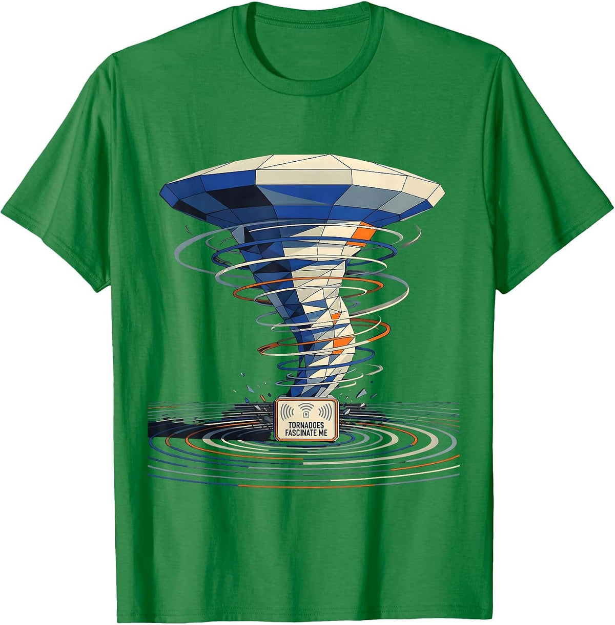 Men's Tornadoes Fascinate Me Geometric Storm Chaser Meteorology T-Shirt - Kelly Green
