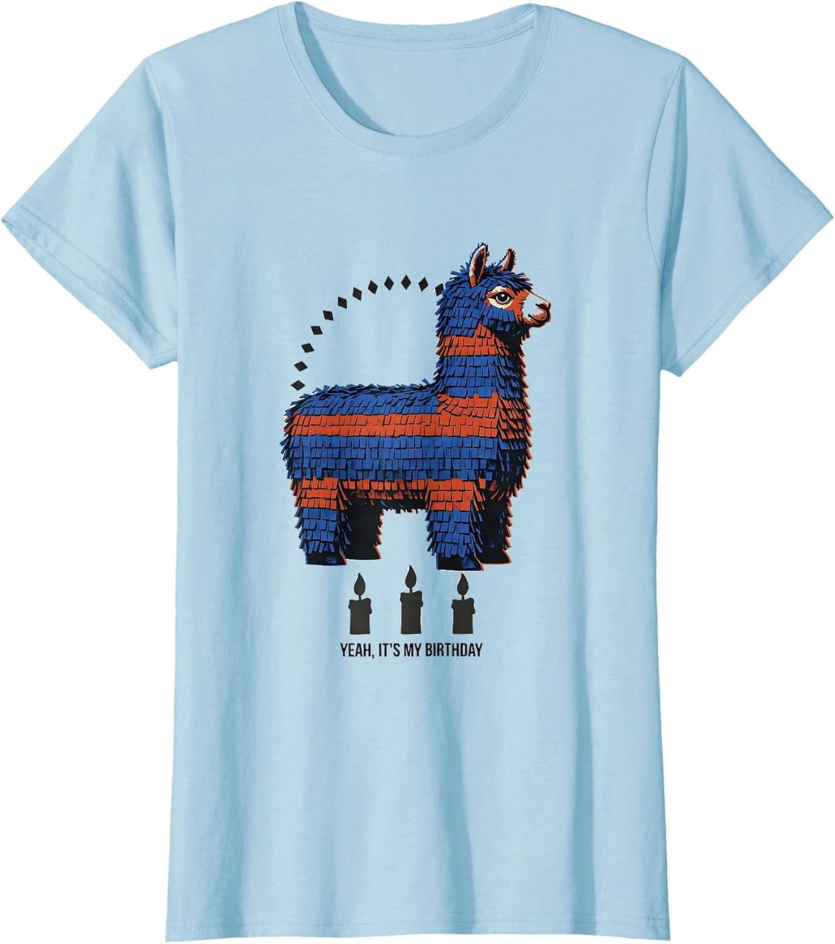 Yeah, It's My Birthday Funny Llama Pinata Gamer Bday Boy T-Shirt - Baby Blue