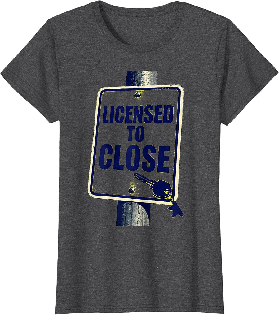 Women's Licensed To Close Funny Realtor Real Estate Agent Gift T-Shirt - Dark Heather Grey