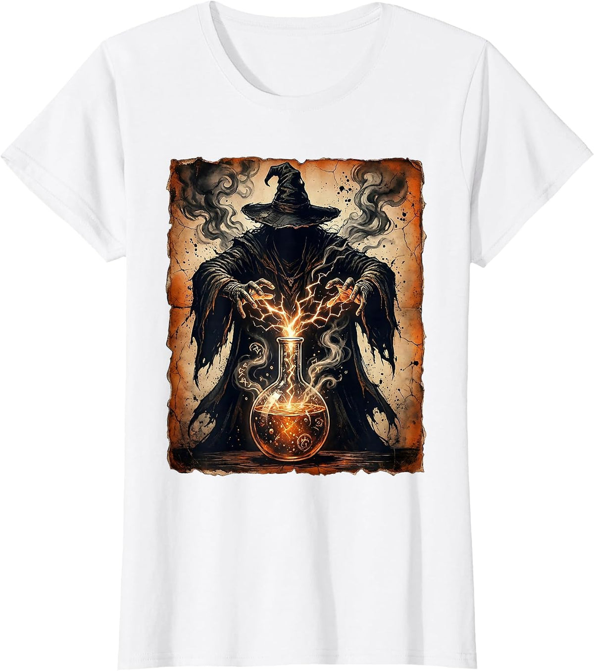 Kids College Wizard Chemistry Spell Illustration T-Shirt - White
