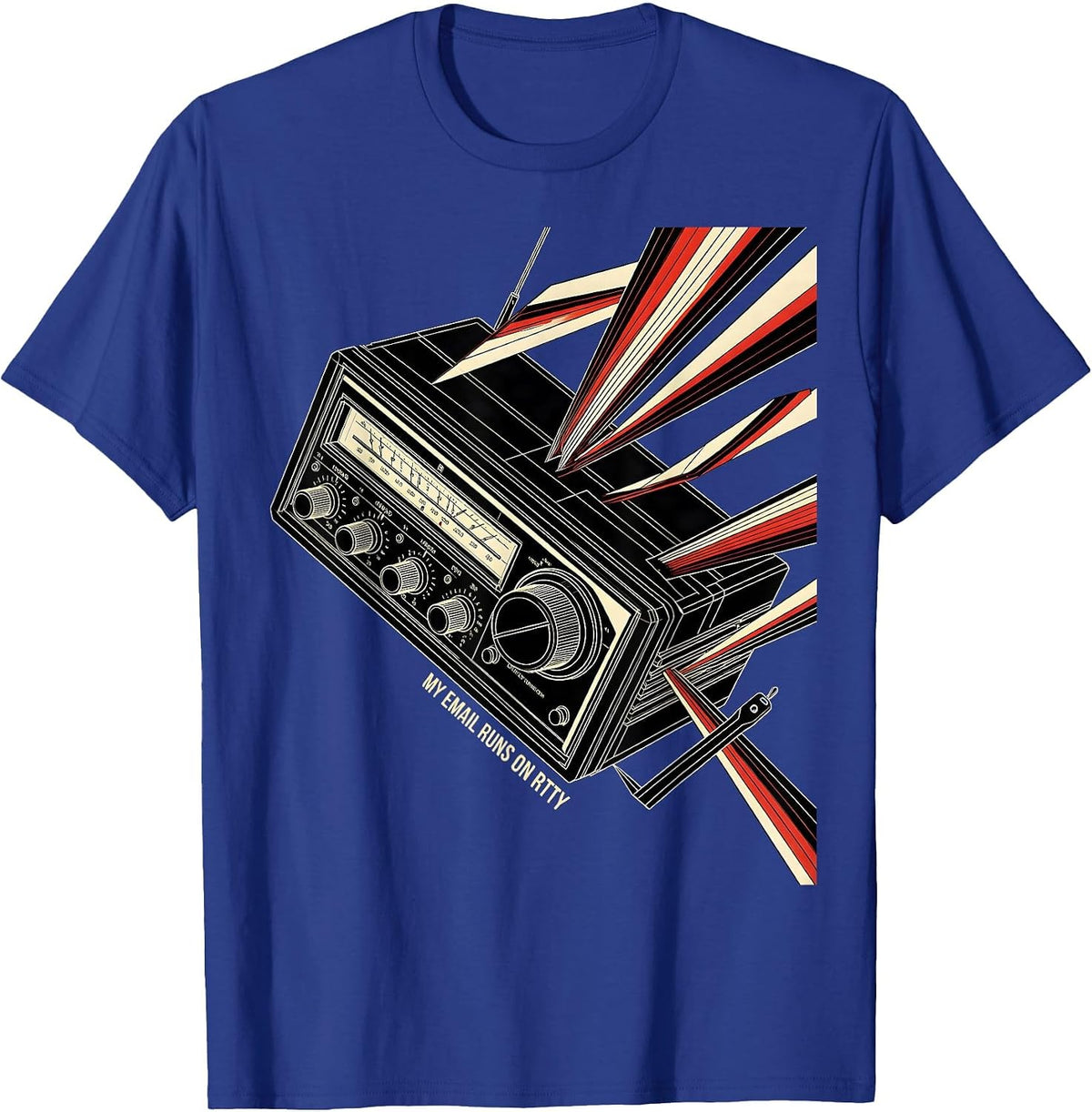 Men's My Email Runs On RTTY Funny Ham Radio Operator Hobbyist T-Shirt - Royal Blue