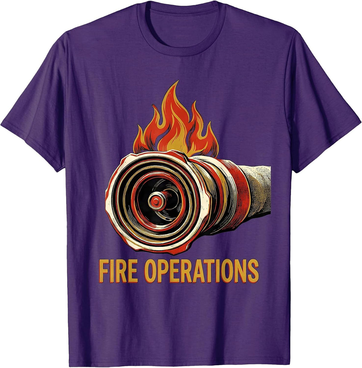 Fire Operations Screenprint Firefighter Humor Occupation T-Shirt - Purple