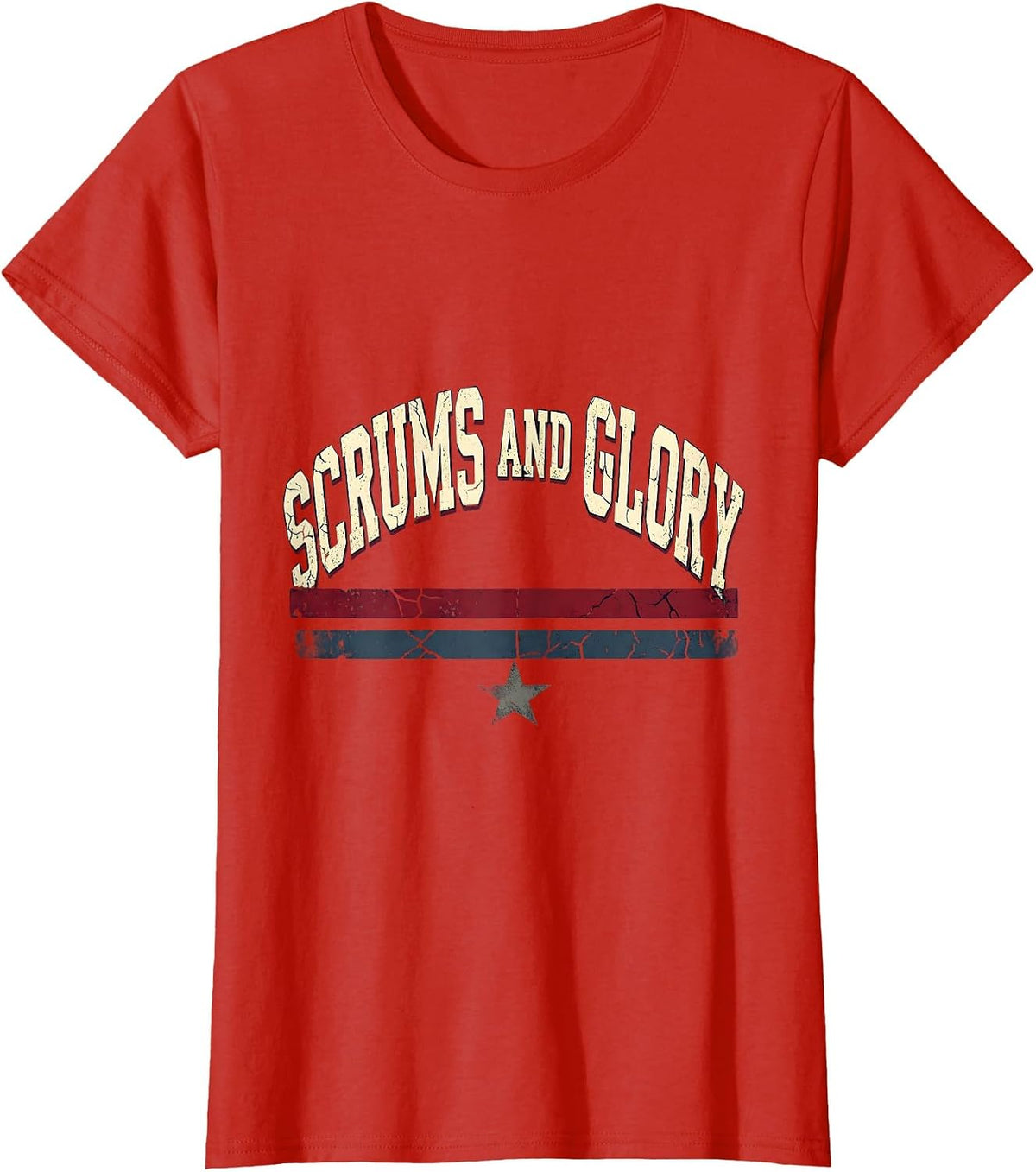 Scrums and Glory Rugby Graphic Design T-Shirt - Red