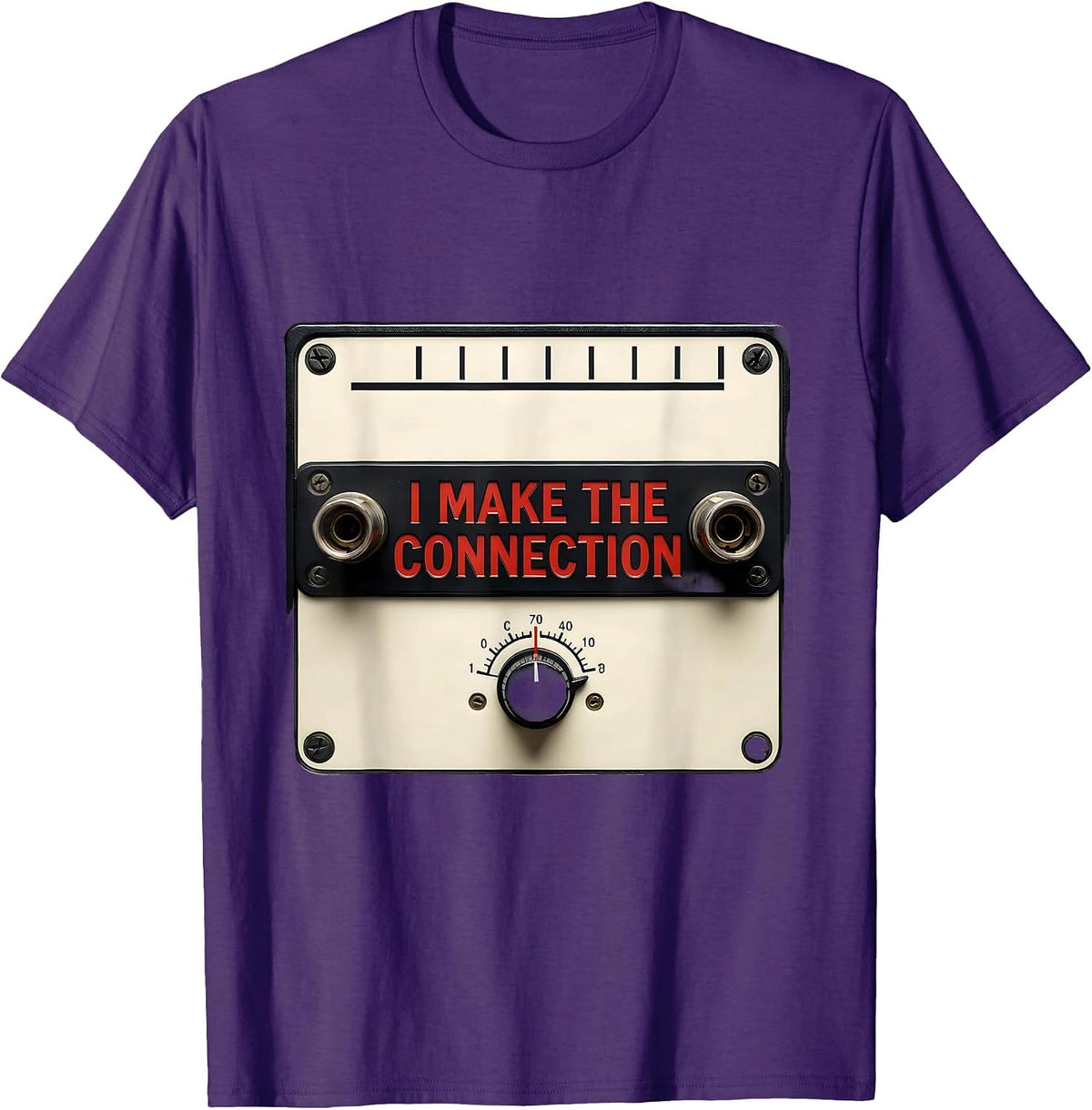 Men's I Make The Connection Funny Ham Radio Operator Hobbyist T-Shirt - Purple