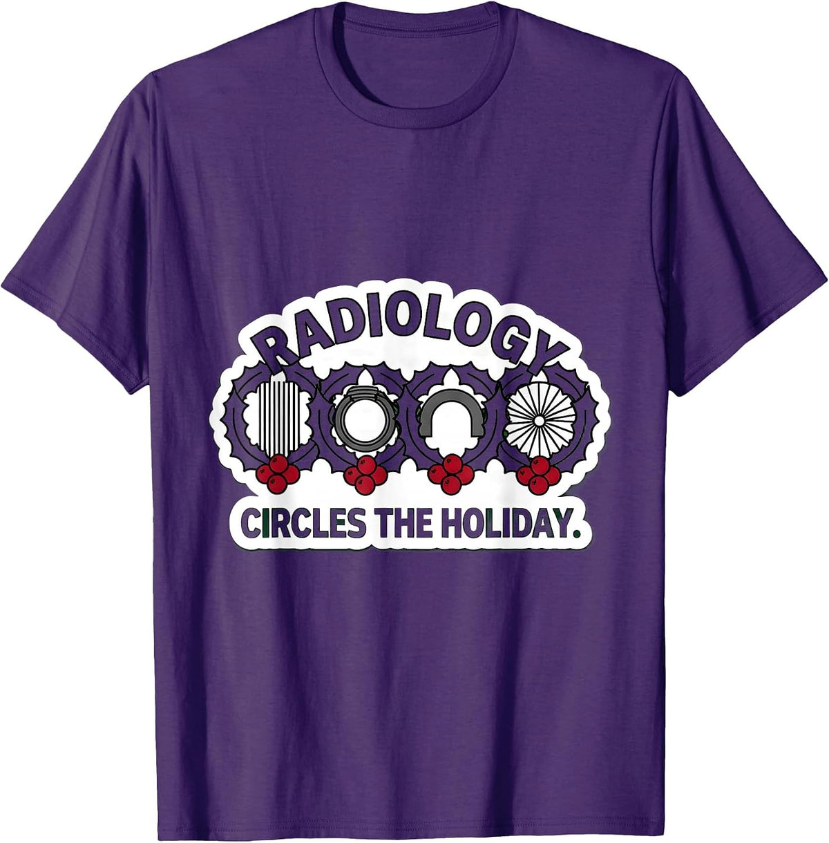 Men's Radiology Circles The Holiday Funny Xray Tech Christmas T-Shirt - Purple