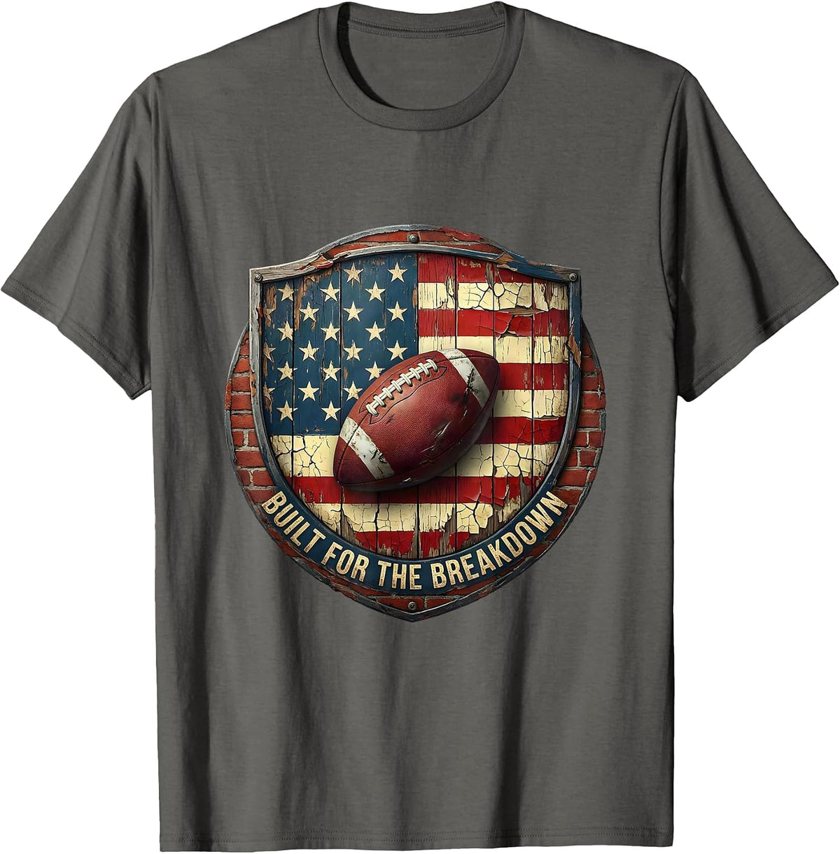 Built for the Breakdown Rugby Graphic Design T-Shirt - Asphalt Grey