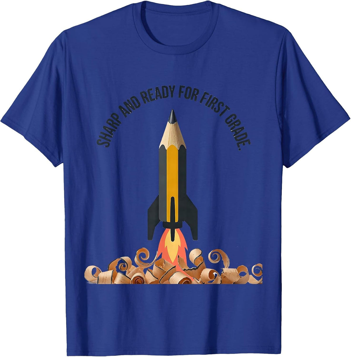 Men's Sharp And Ready For First Grade Cute Back To School Pencil T-Shirt - Royal Blue