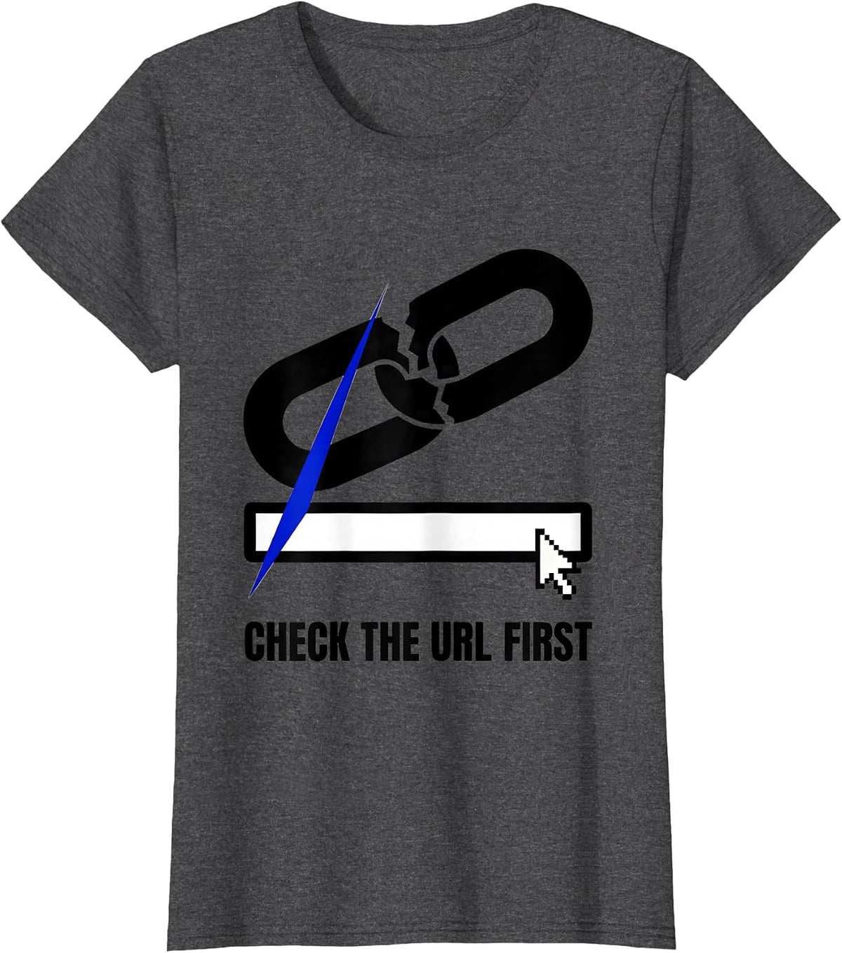Women's Check The URL First Brutalist IT Support Programmer Gift T-Shirt - Dark Heather Grey