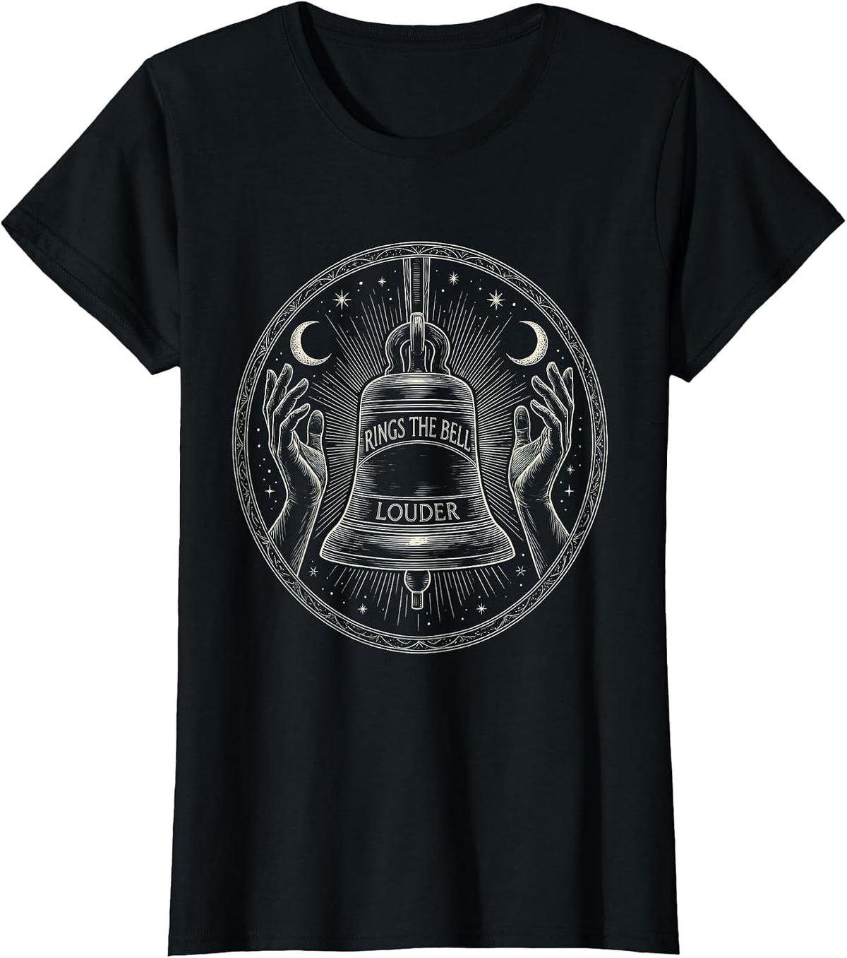 Rings The Bell Louder Cancer Awareness Design T-Shirt - Black