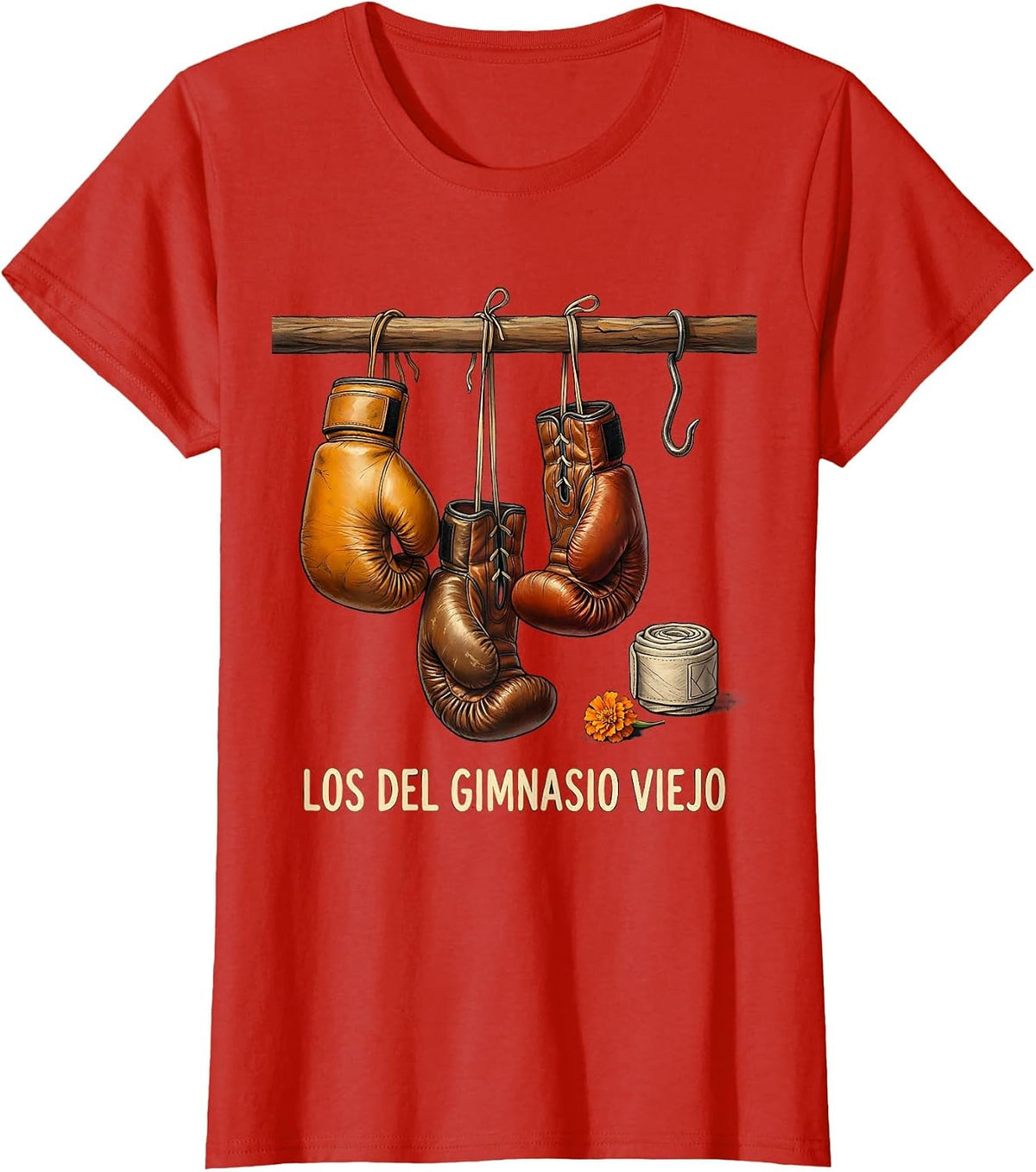 Los Del Gimnasio Viejo Storybook Vintage Boxing Glove Día de T-Shirt - Red