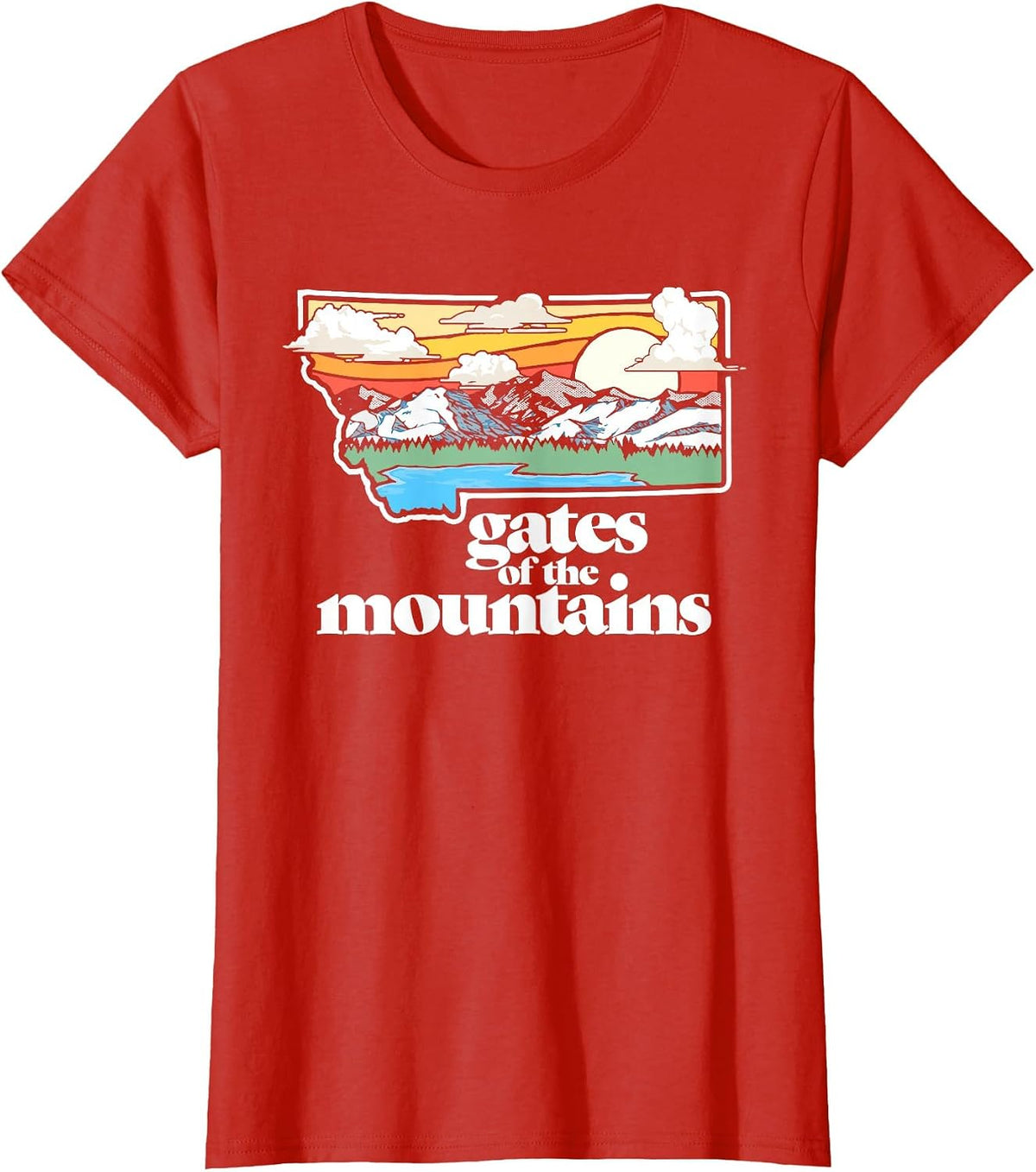 Gates of the Mountains Wilderness Montana Outdoor Nature T-Shirt - Red
