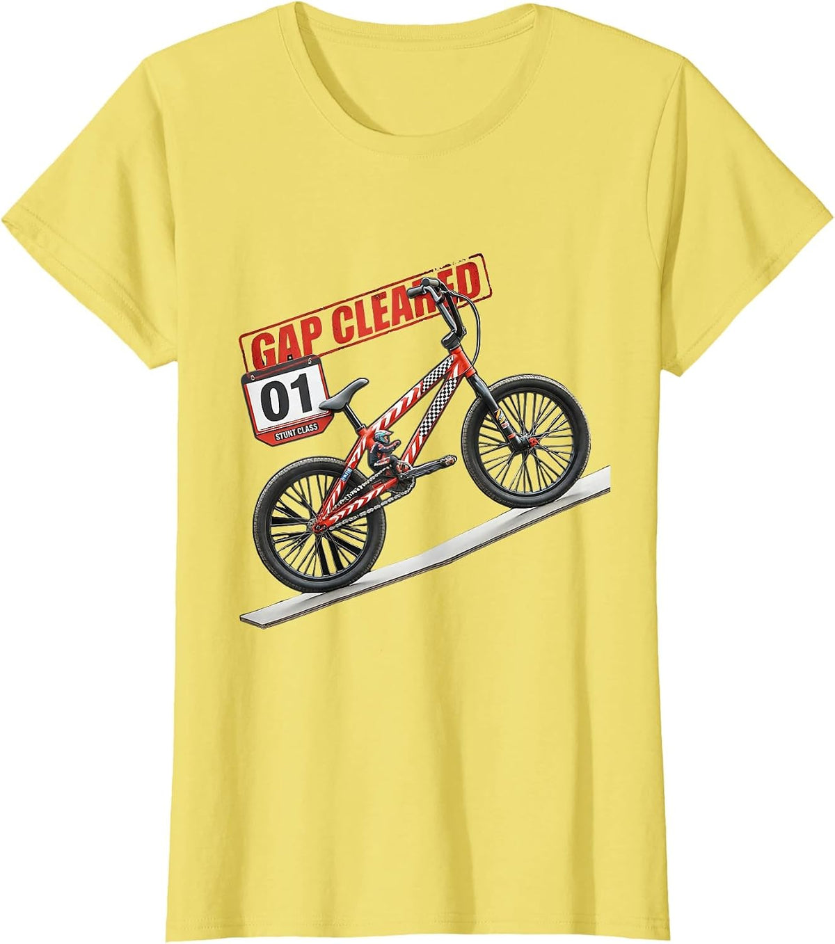 Gap Cleared BMX Stunt Racing Kids Boys T-Shirt - Lemon Yellow