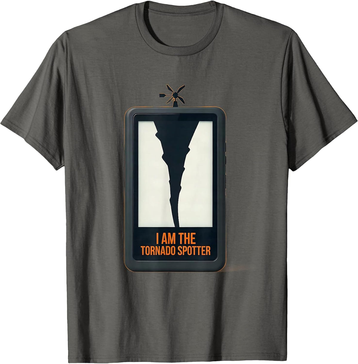 Men's I Am The Tornado Spotter Minimalist Weather Enthusiast Storm T-Shirt - Asphalt Grey