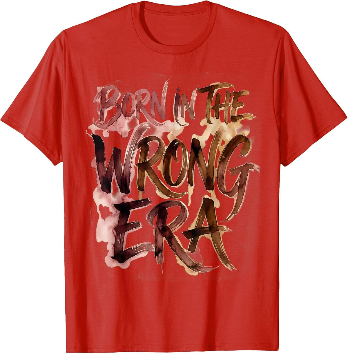 Born in the Wrong Era Equestrian Design T-Shirt - Red