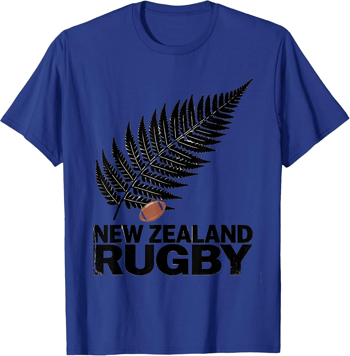 New Zealand Rugby Vintage Fern Icon Kiwi Fan Pride T-Shirt - Royal Blue