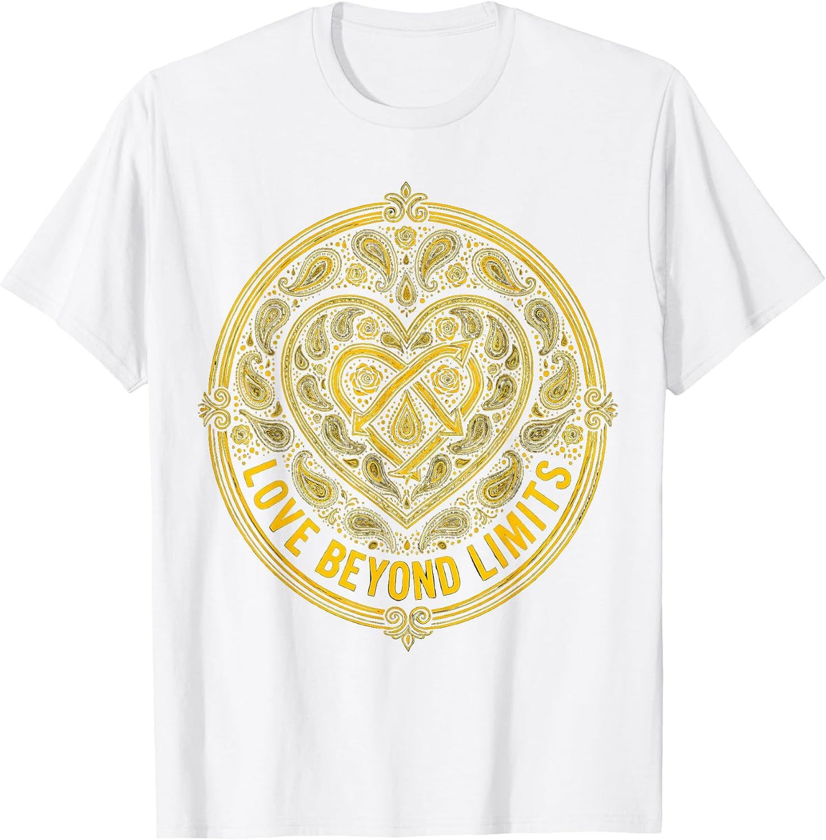 Men's Love Beyond Limits Down Syndrome Awareness Design T-Shirt - White