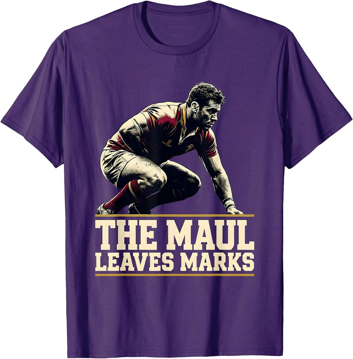 The Maul Leaves Marks Funny Rugby Player Coach Humor T-Shirt - Purple