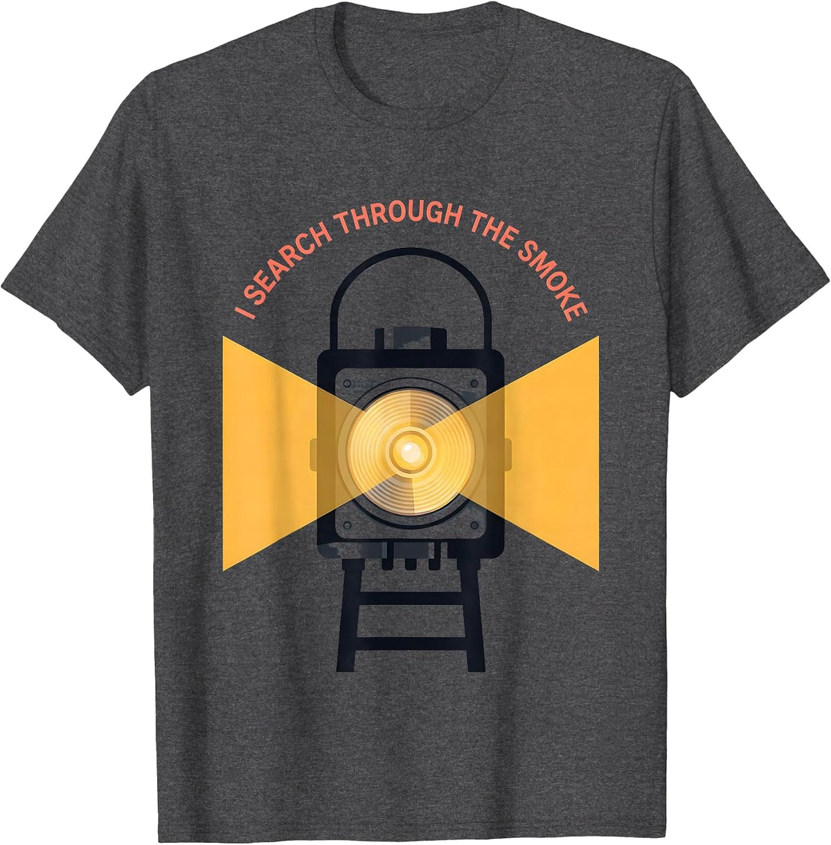 I Search Through The Smoke Firefighter Pride Memorial T-Shirt - Dark Heather Grey
