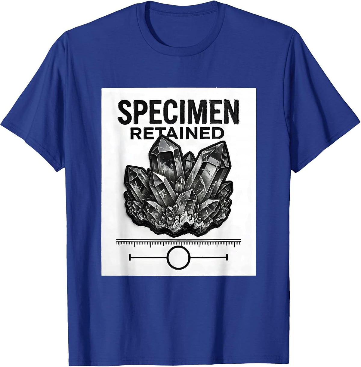 Specimen, Retained Rubber Stamp Geology Rock Collector Humor T-Shirt - Royal Blue
