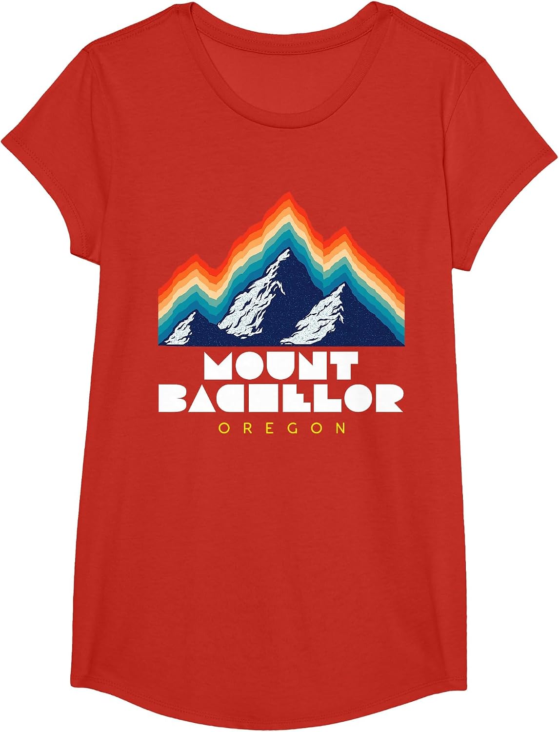 Mount Bachelor, Oregon - USA Ski Resort 1980s Retro T-Shirt - Girls Red