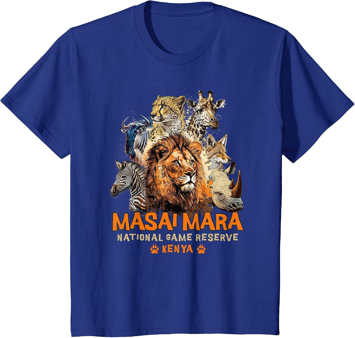 Masai Mara National Game Reserve Africa Safari Kenya T-Shirt - Royal Blue