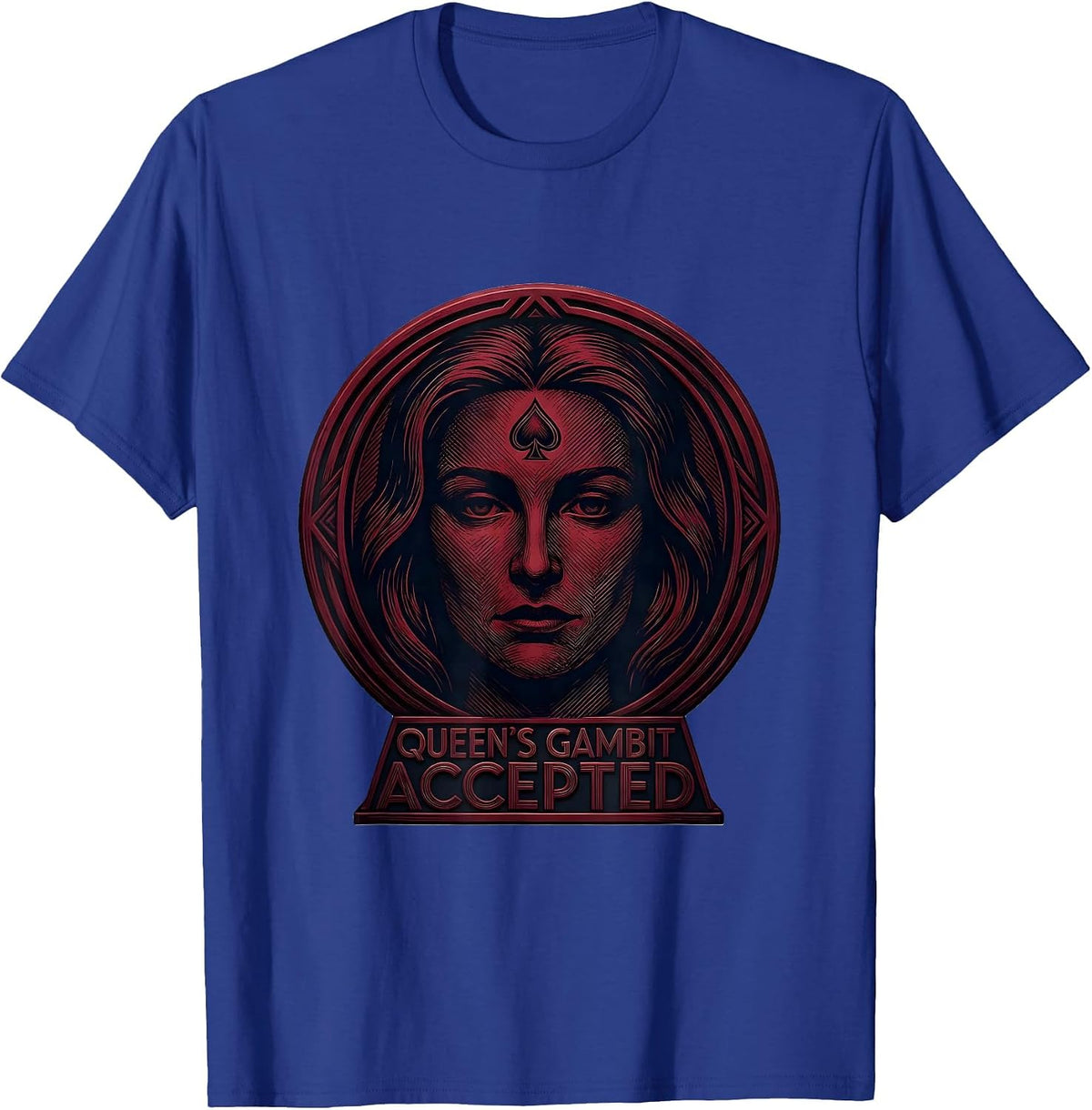 Queen's Gambit Accepted Retro Chess Queen Empowerment T-Shirt - Royal Blue
