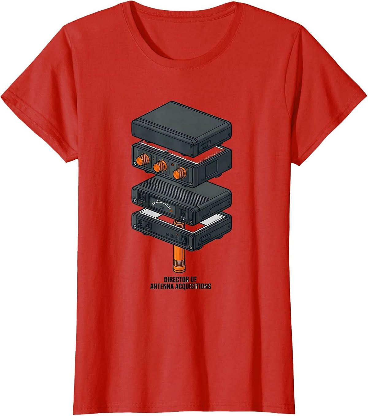 Director Of Antenna Acquisitions Funny Ham Radio Operator T-Shirt - Red