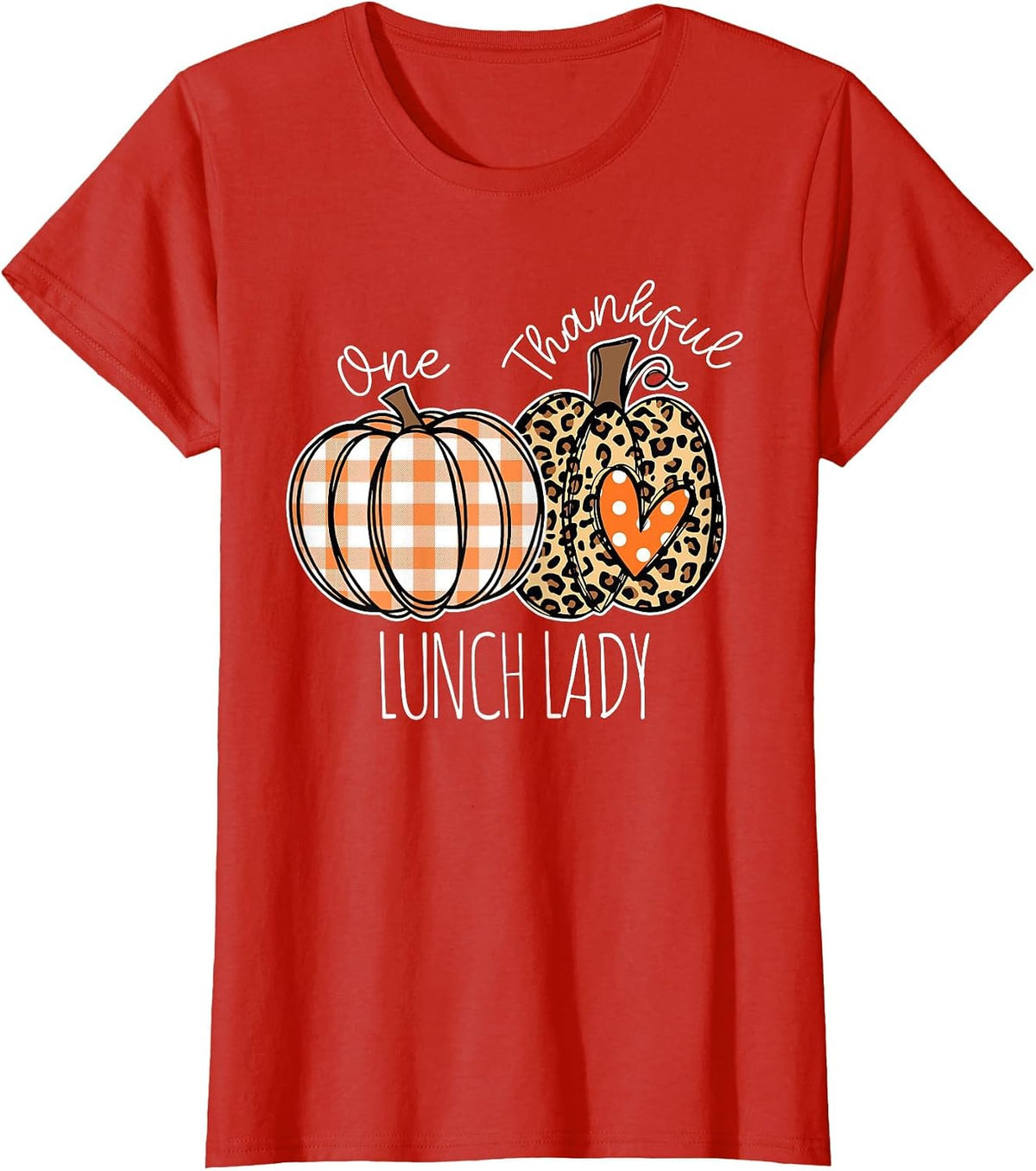 Lunch Lady Cafeteria Thanksgiving T-Shirt - Red