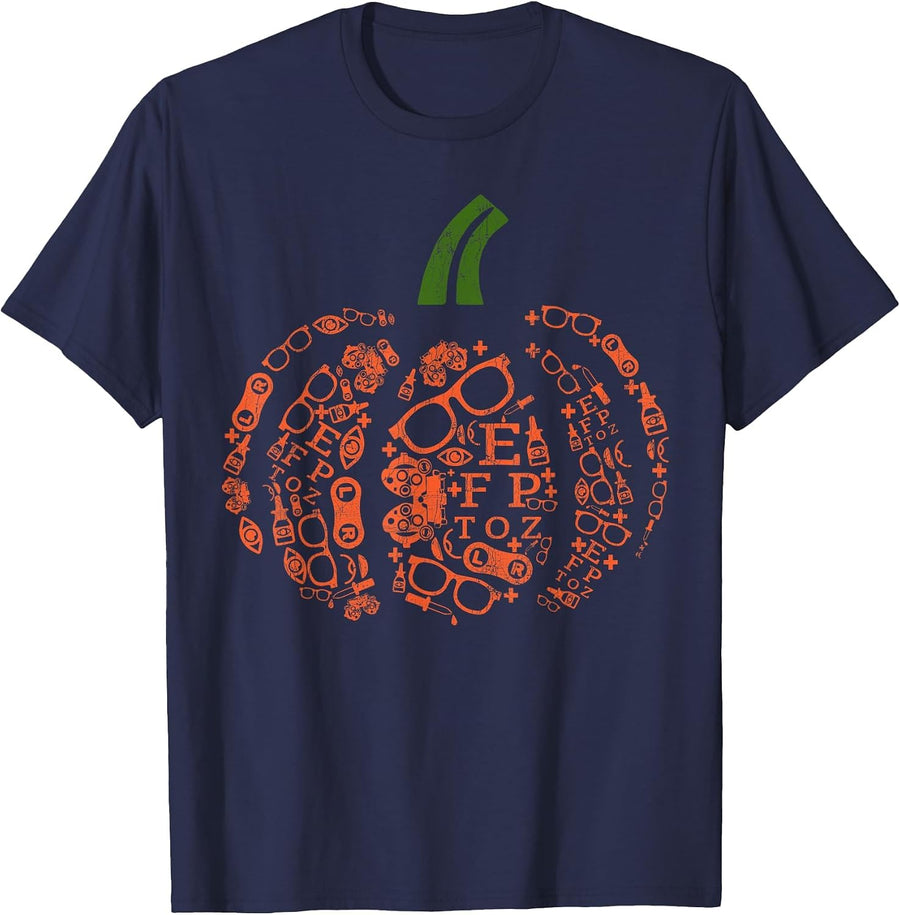 Optometry Pumpkin Halloween Costume, Cute Sight Squad T-Shirt - Navy Blue